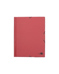 Carpeta liderpapel gomas tres solapas plastico folio color rojo