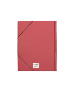 Carpeta liderpapel gomas tres solapas plastico folio color rojo