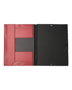 Carpeta liderpapel gomas tres solapas plastico folio color rojo