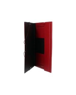 Carpeta liderpapel gomas tres solapas plastico folio color rojo
