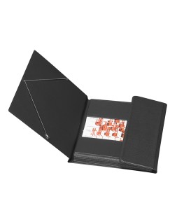 Carpeta saro gomas tres solapas plastico cuarto color negro