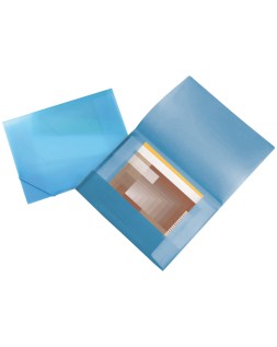 Carpeta liderpapel portadocumentos 44802 solapas polipropileno din a3 azul translucido lomo flexible