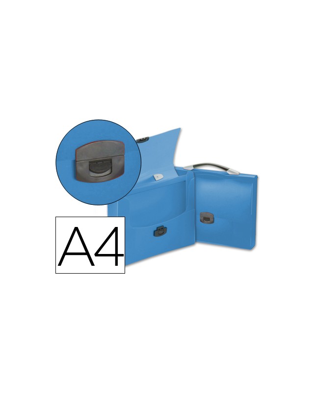 Carpeta liderpapel portadocumentos broche polipropileno din a4 azul transparente con asa