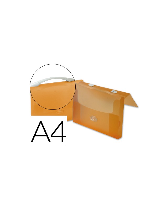 Carpeta beautone portadocumentos broche polipropileno din a4 naranja transparente