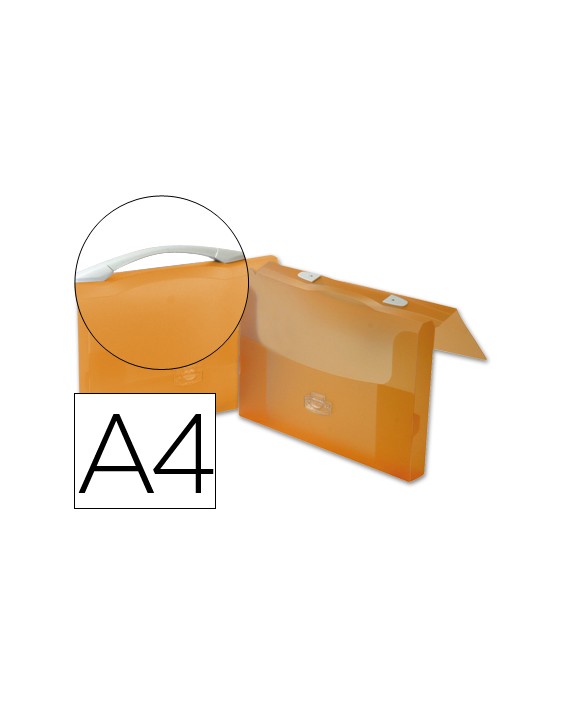 Carpeta beautone portadocumentos broche polipropileno din a4 naranja transparente