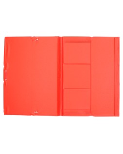 Carpeta liderpapel gomas tres solapas plastico folio color rojo