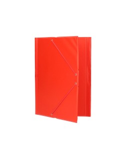 Carpeta liderpapel gomas tres solapas plastico folio color rojo
