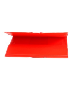 Carpeta liderpapel gomas tres solapas plastico folio color rojo