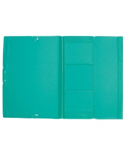 Carpeta liderpapel gomas tres solapas plastico folio color verde