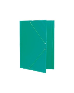 Carpeta liderpapel gomas tres solapas plastico folio color verde