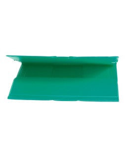 Carpeta liderpapel gomas tres solapas plastico folio color verde