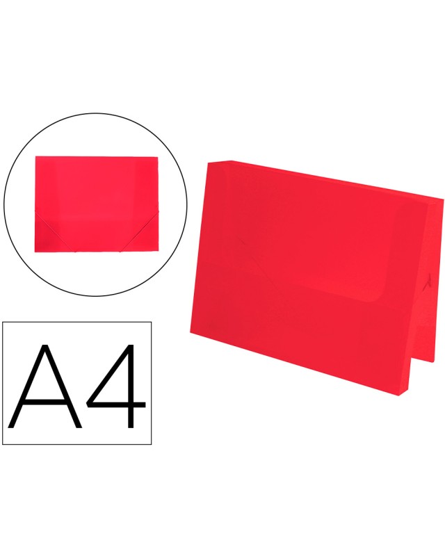 Carpeta liderpapel portadocumentos polipropileno dina4 rojo translucido lomo 50 mm