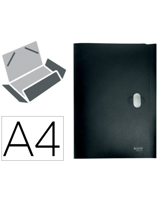 Carpeta leitz recycle gomas tres solapas din a4 polipropileno negro