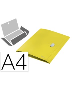 Carpeta leitz recycle gomas tres solapas din a4 polipropileno amarillo