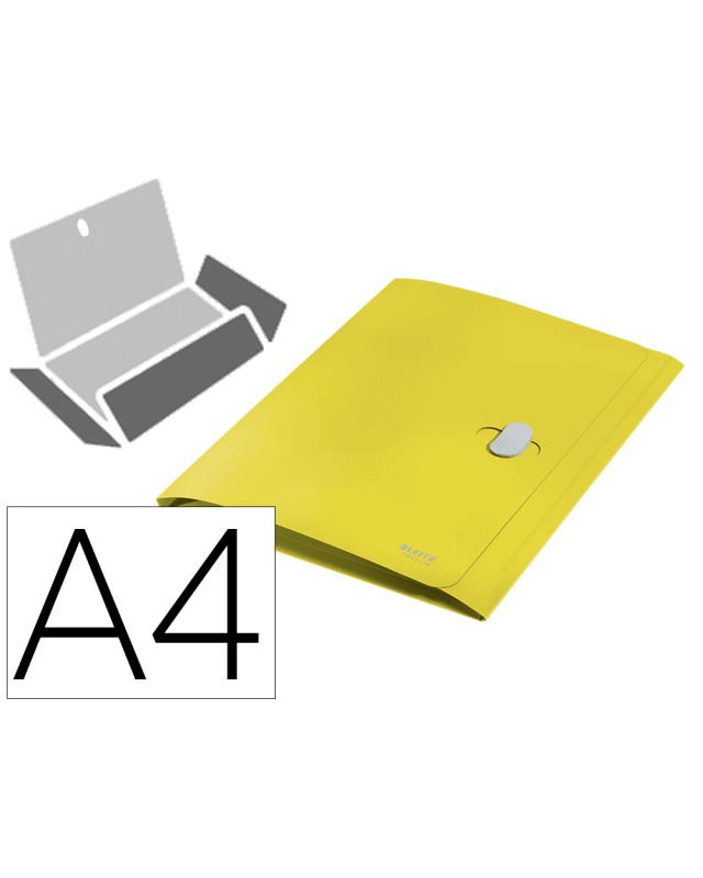 Carpeta leitz recycle gomas tres solapas din a4 polipropileno amarillo