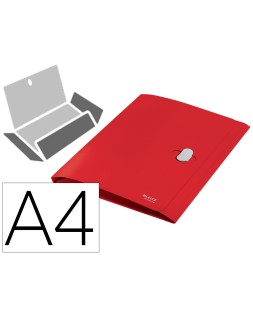 Carpeta leitz recycle gomas tres solapas din a4 polipropileno rojo