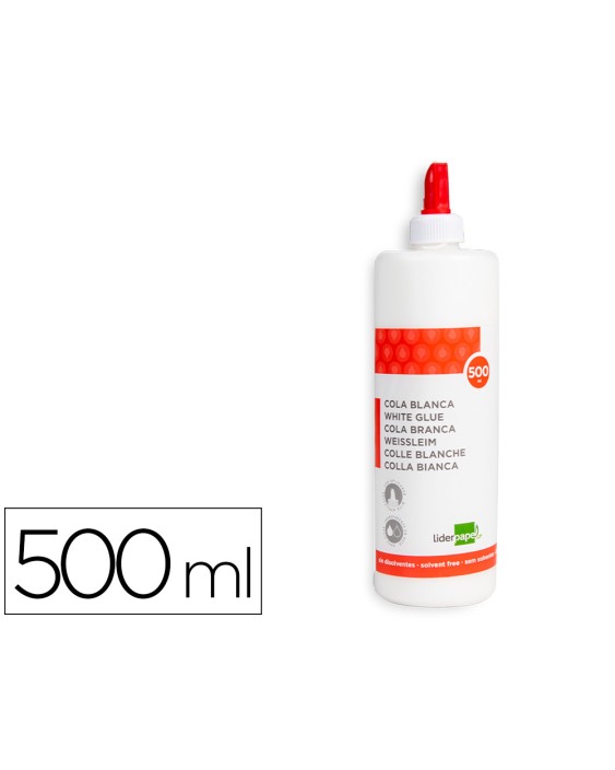 Pegamento cola blanca lavable liderpapel bote de 500 ml