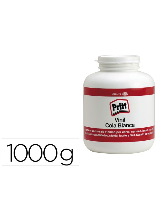 Pegamento cola vinilica pritt blanca bote de 1000 g