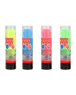 Pegamento liderpapel en barra 15 g trazo magico color neon surtido unidad