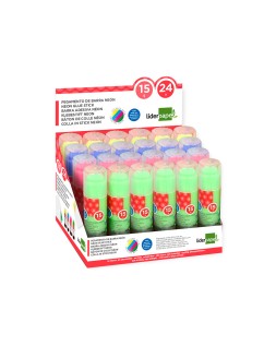 Pegamento liderpapel en barra 15 g trazo magico color neon surtido unidad