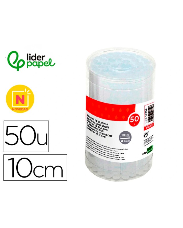 Barra termofusible liderpapel de 7 mm de diametro x 100 mm de alto caja de 50 unidades