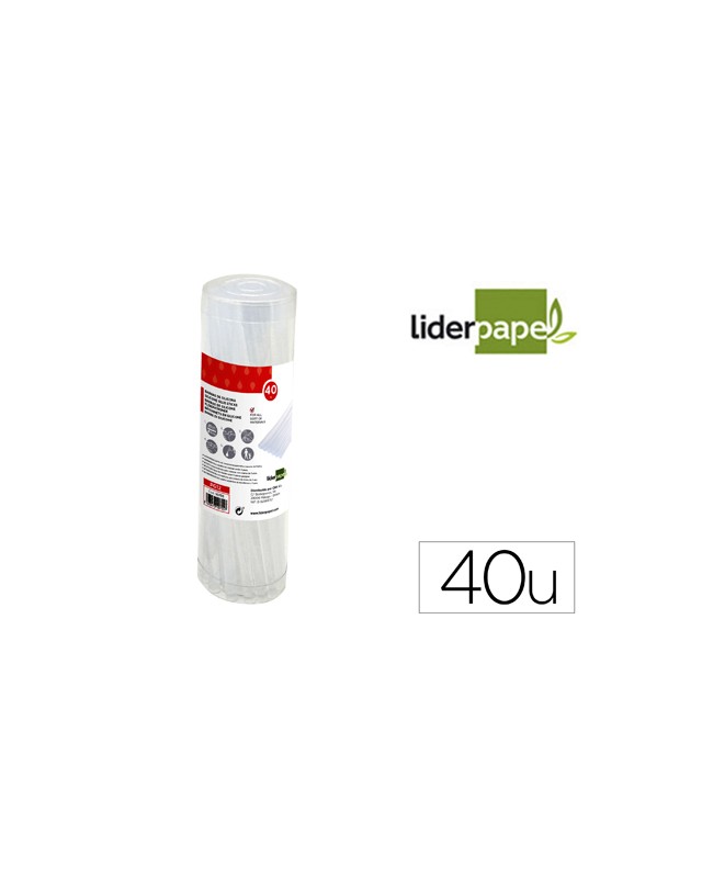 Barra termofusible liderpapel de 7 mm de diametro x 200 mm de alto bote de 40 unidades