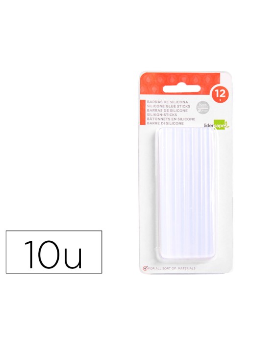 Barra termofusible liderpapel de 7 mm de diametro x 100 mm de alto blister de 12 unidades