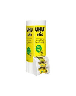 Pegamento uhu barra expositor sobremesa multiformato 8-21-40 g 530x190x210 mm + 12 uds sin cargo 21 g