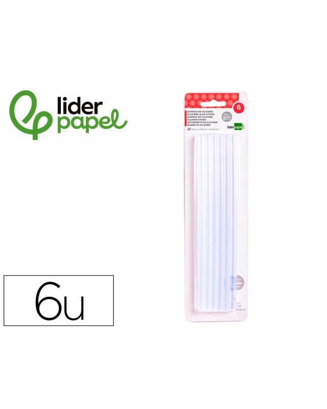 Barra termofusible liderpapel de 11 mm de diametro x 200 mm de largo blister de 6 unidades