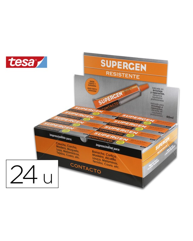 Pegamento supergen contacto incoloro 40 ml unidad