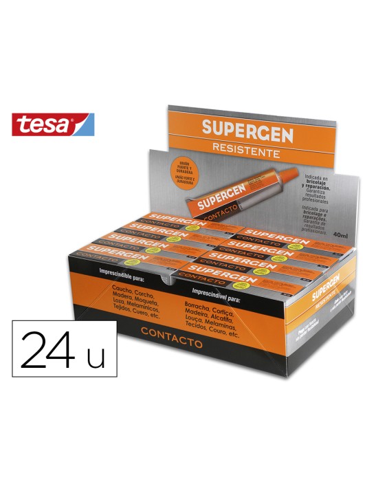 Pegamento supergen contacto incoloro 40 ml unidad