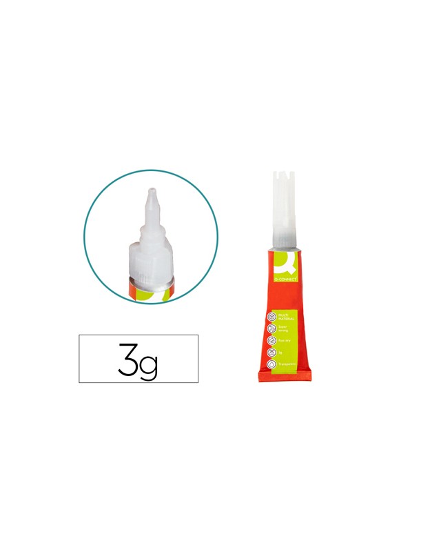 Pegamento q-connect adhesivo instantaneo fuerte 3 g unidad