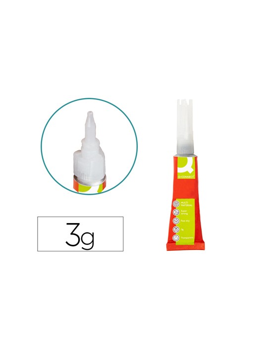 Pegamento q-connect adhesivo instantaneo fuerte 3 g unidad