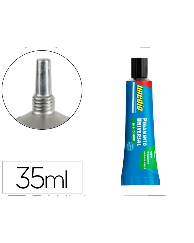 Pegamento imedio universal sin disolventes transparente banda azul 35 ml