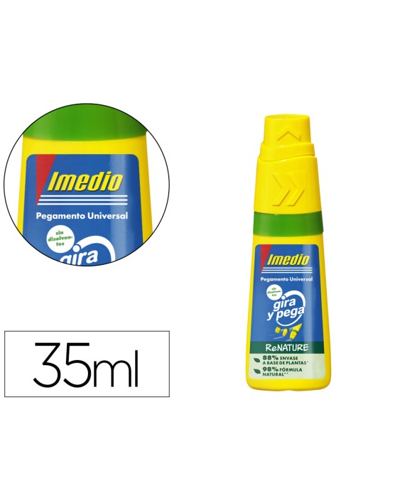 Pegamento imedio universal gira y pega renature bote de 35 ml
