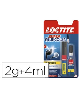 Pegamento loctite super glue 3 adhesivo instantaneo especial plastico dificiles blister 1 tubo 2 gr + 1 rotulador 4 ml