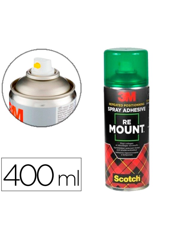 Pegamento 3m spray remount adhesivo reposicionable indefinidamente bote de 400 ml