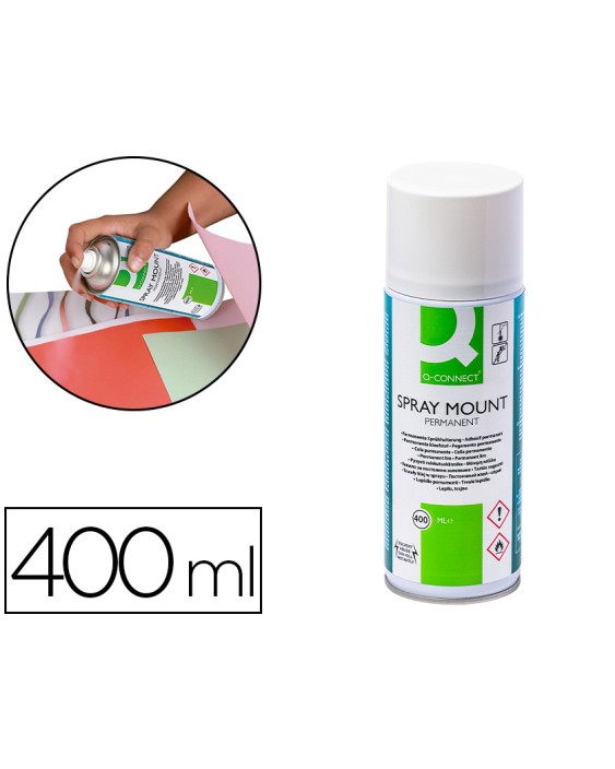 Pegamento q-connect spray mount adhesivo permanente bote de 400 ml