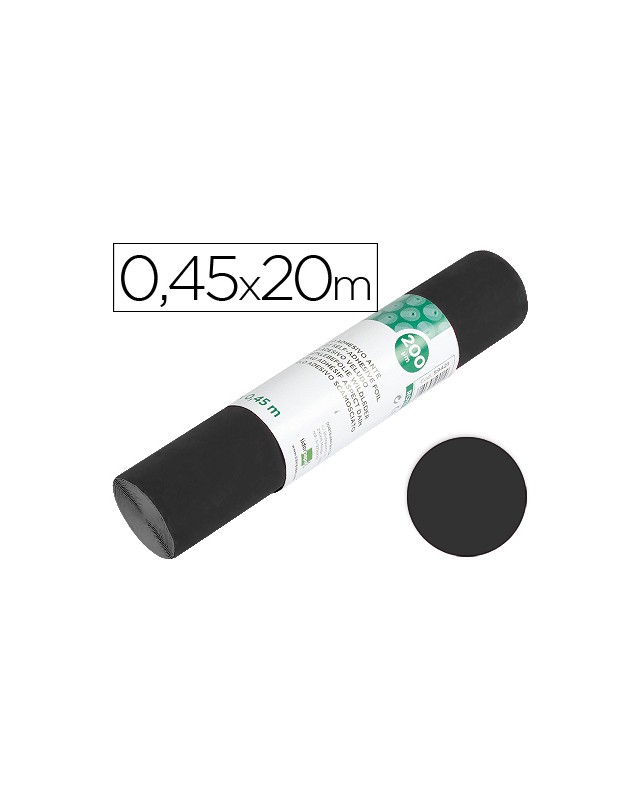 Rollo adhesivo liderpapel unicolor negro mate rollo de 0,45 x 20 m