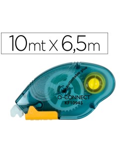Pegamento q-connect roller compact removible 6,5 mm de ancho x 10 m unidad