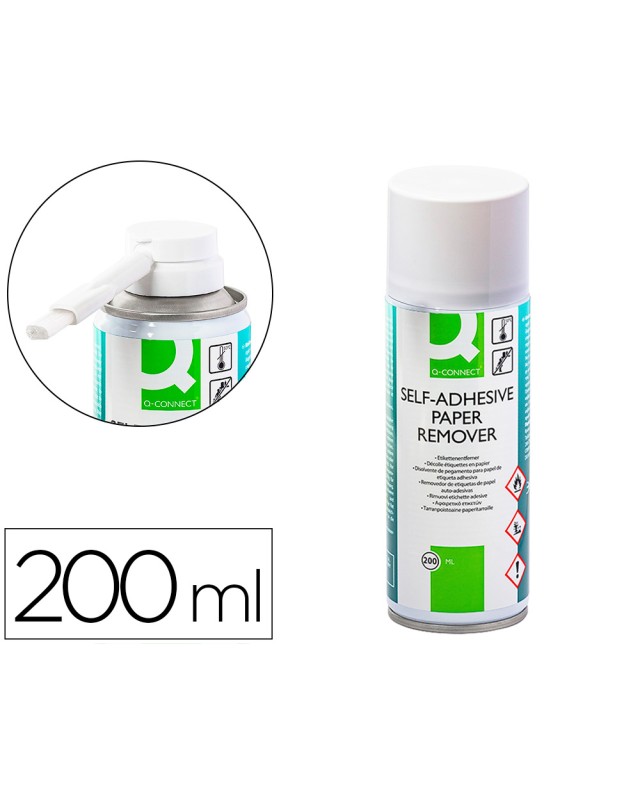Limpiador de pegamento q-connect para etiqueta adhesiva bote de 200 ml