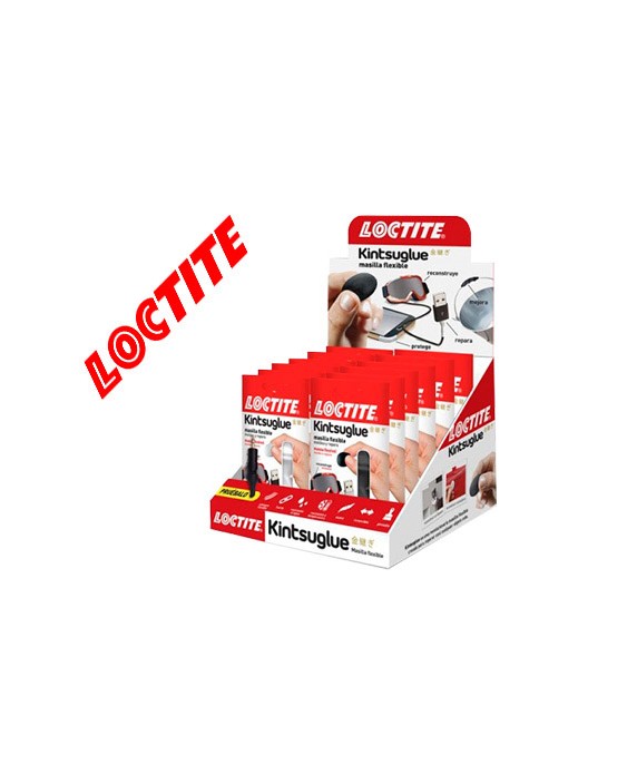 Masilla reparadora loctite kintsu glue expositor 16 unidades 8 blancas y 8 negras