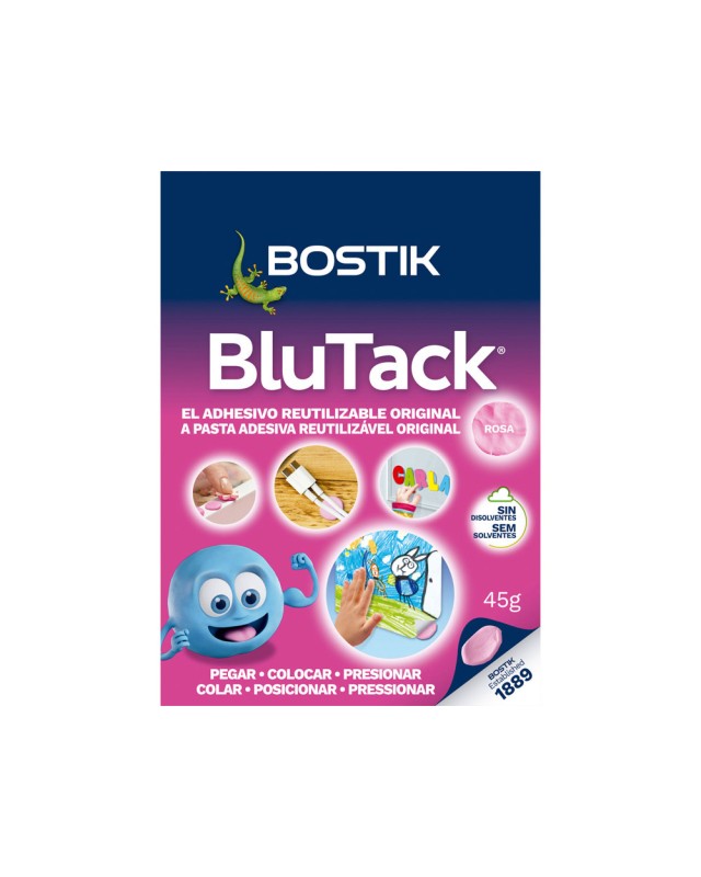 Sujetacosa masilla bostik blu tack rosa blister de 45 g