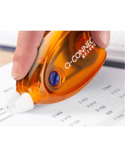 Corrector q-connect cinta blanco 5 mm x 6 m blister 2 unidades azul y naranja