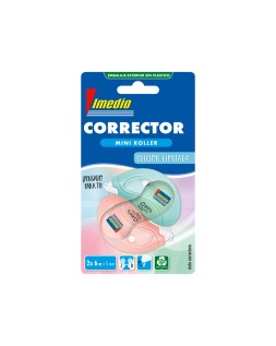 Corrector imedio cinta mini 5 mm x 6 m pastel blister de 2 unidades
