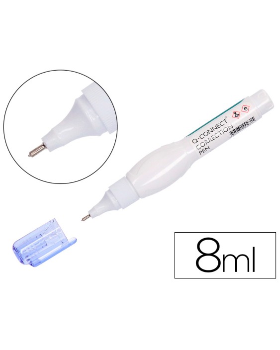 Corrector q-connect lapiz con punta metalica 8 ml