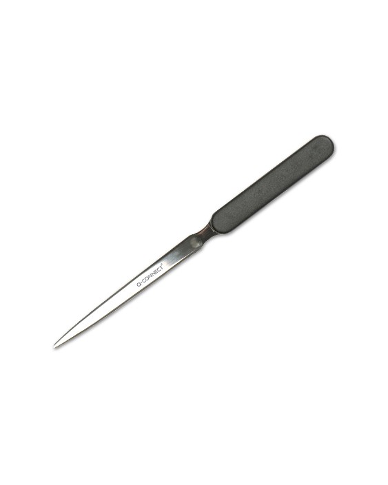 Abrecartas q-connect con mango de plastico negro longitud 190 mm