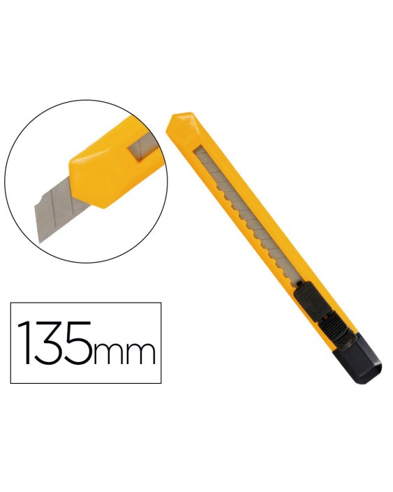 Cuter q-connect plastico estrecho cuchilla 9 mm xd-04 con clip blister 1 unidad