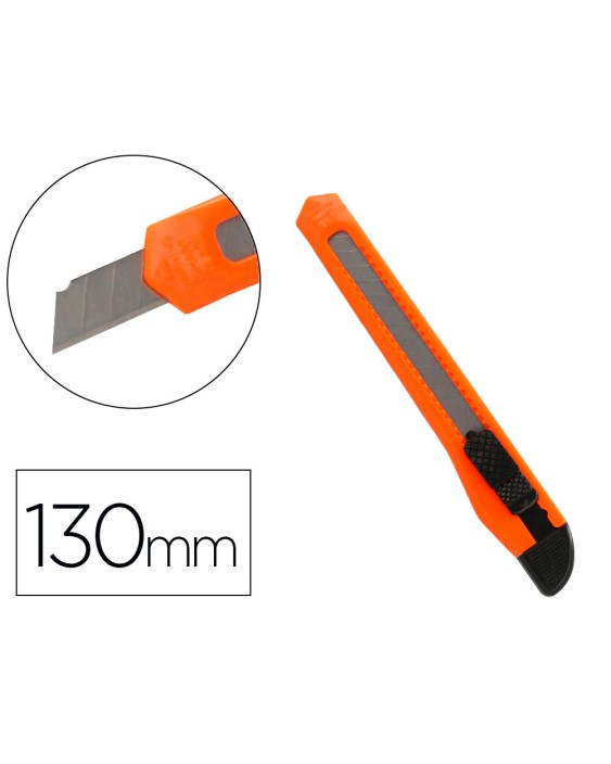 Cuter q-connect plastico estrecho cuchilla 9 mm xd-05 con clip blister 1 unidad