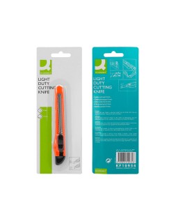 Cuter q-connect plastico estrecho cuchilla 9 mm xd-05 con clip blister 1 unidad